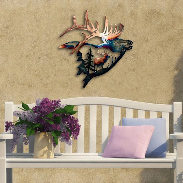1 st rustik metall älg/anka väggkonst dekorationer lodge jakt de