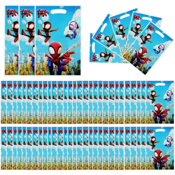 50 Spider-Man-födelsedagsväskor för barn, födelsedag för pojkar och flickor B