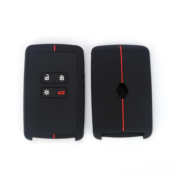 Svart rød Cara bilnøkkelveske kompatibel med Renault Smart Key 4-