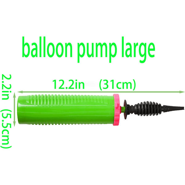 Ballongpumpe (grønn), manuell bursdagsballongoppblåser dobbeltakt