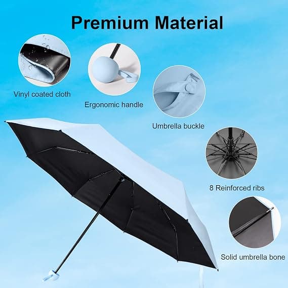 Sammenleggbar Reiseparaply, 8 Rib Mini Paraply Liten UV Protec