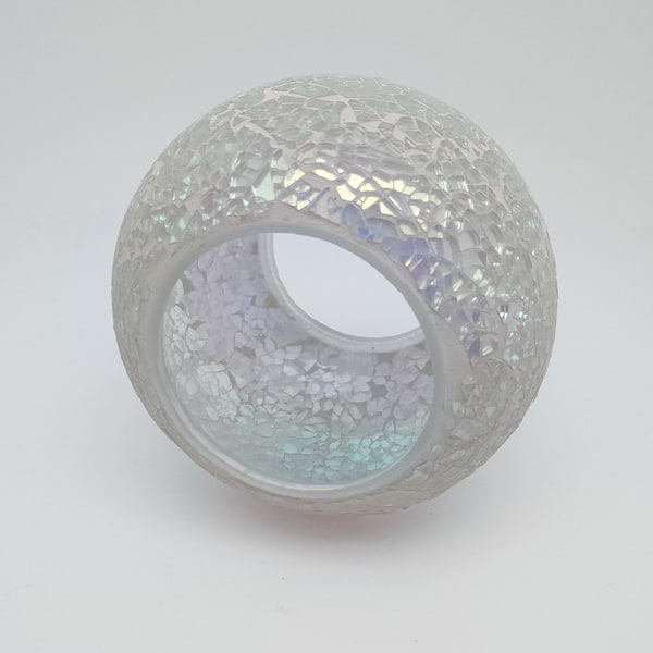 Solglas kugle bordlampe misfarvet solmosaik revnet