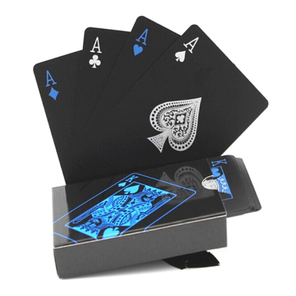 2st ren svart plast vattentät PVC pokerbordsspelkort Ma