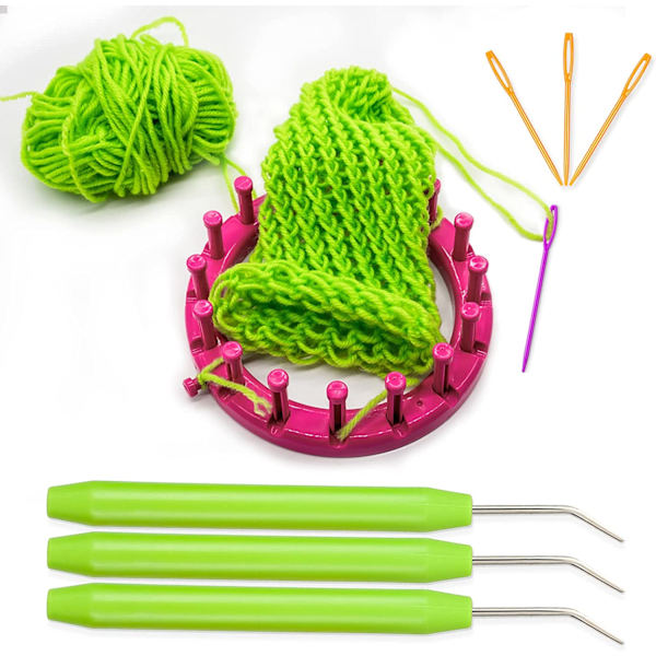 9 stycken stickningsväv krok nålkrok med gummigrepp och Bi