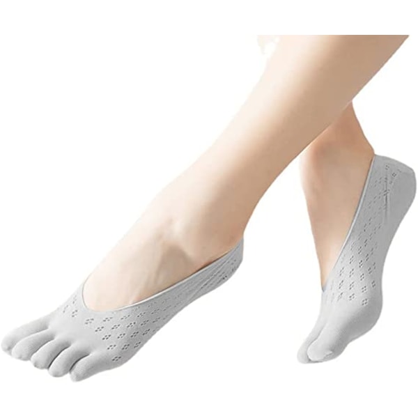 4 par tærsokker for kvinner 5 tær ueksponerte sklisikre sokker Lav