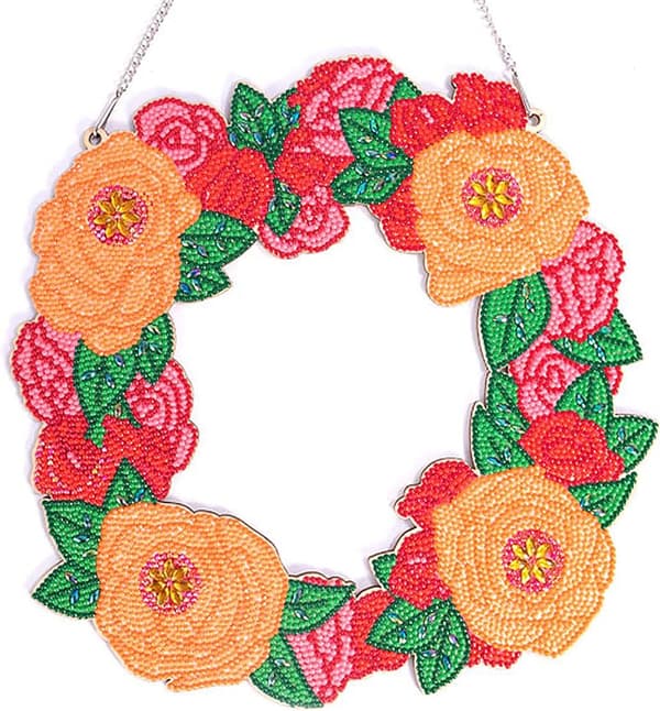 Roser - 7D Julekrans - DIY Diamantmaleri - Påske