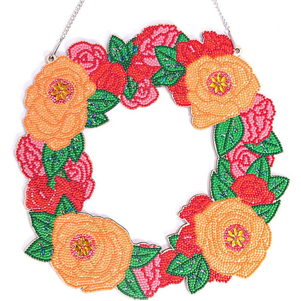 Rosor - 7D Jul Dörrkrans - DIY Diamantmålning - Påsk