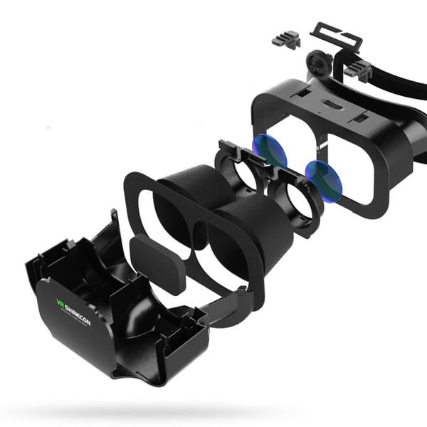 1 stk. Hvidt VR-headset, 3D Virtual Reality Headset, VR Headset Com