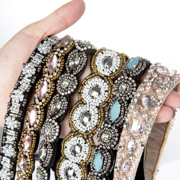 6 stk. Rhinestone elastiske hårbånd Bohemia elastiske hårbånd w