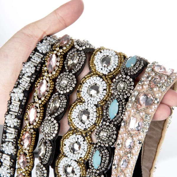 6 stk Rhinestone Elastiske Hodebånd Bohemia Elastiske Hodebånd w