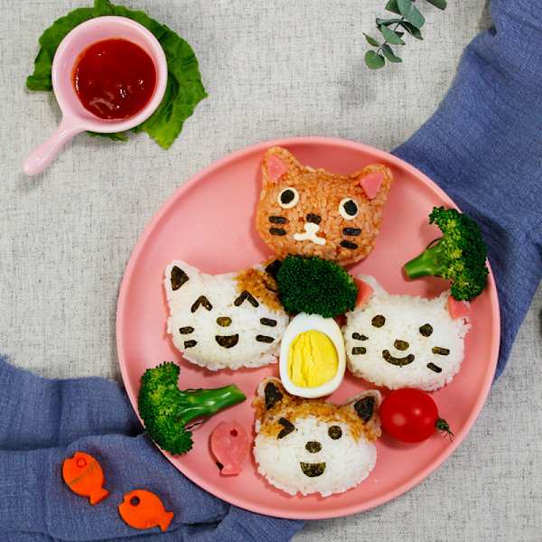 Kissanmuotoinen riisimuotti bento sushimuotti DIY keittiöriisipallo merilevämuottisetti