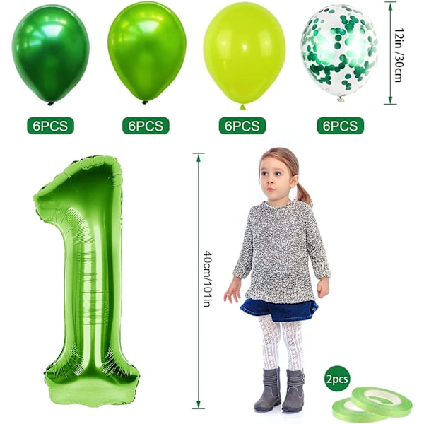 4 vuoden syntymäpäivän dino-ilmapallot, 100 cm jättiläinen numeropallo 4, Bi