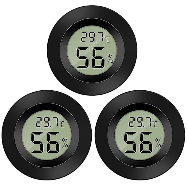 3-pakke hygrometer, termometer display
