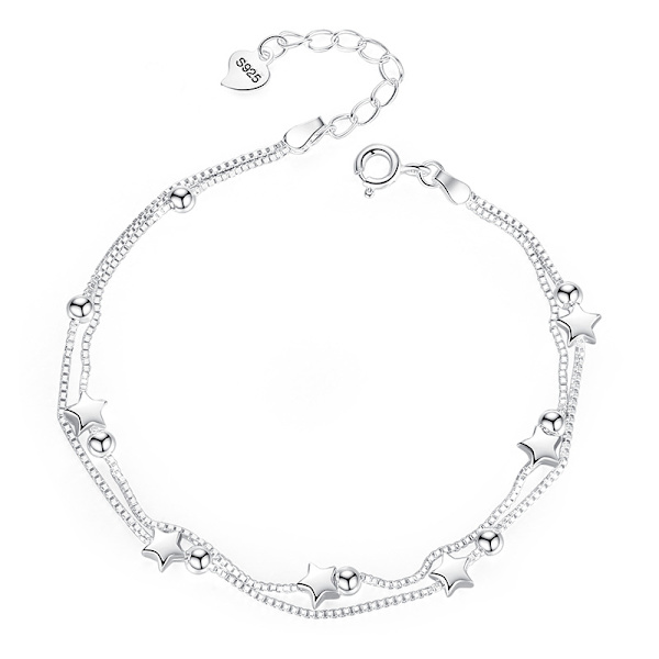 Dam Armband 925 Silver, Justerbart Dam Kärleksarmband Gi