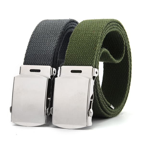 Militær stil webbing bælte 6 farver 120 cm lang 3,5 cm bred-Grå