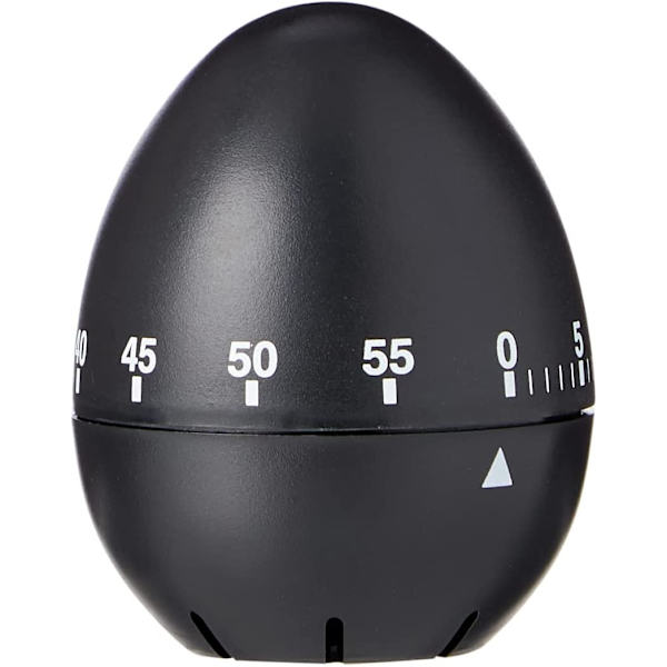 Lotde 4 Svart Eggformet Mekanisk Timer
