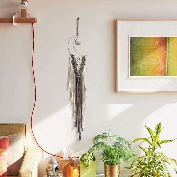 Bohemian Chic Macrame Seinävaate Käsinkudottu Cotto