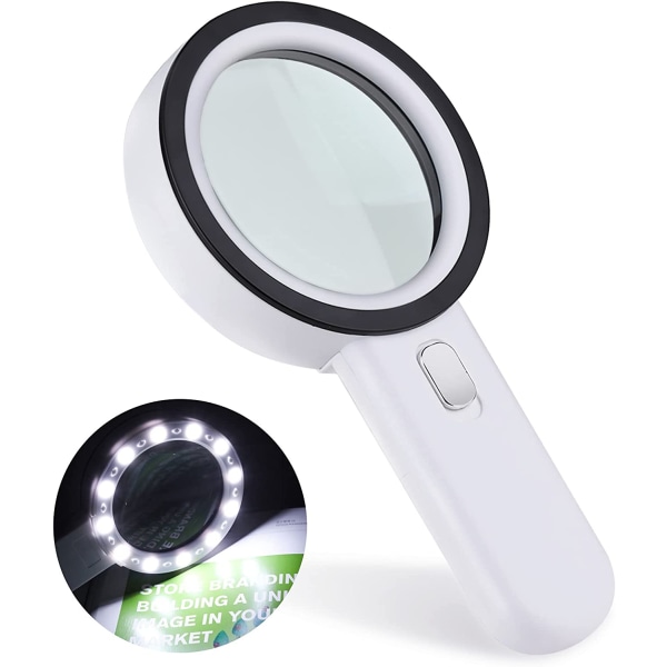 Magnifying Glass 30X, Large Magnifier with Light, LED Illuminate