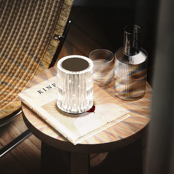 Diamond Crystal Bordlampe LED Sengebordslampe med Touch Control R