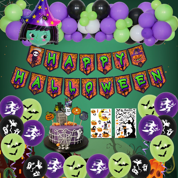 Halloween-festdekoration ballongkombination skalle pumpa bal