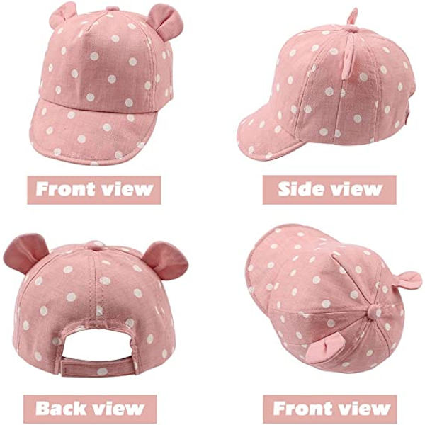 Bomullsbabyhatt (rosa, hattens omkrets runt 46 - 48 cm) 12 till