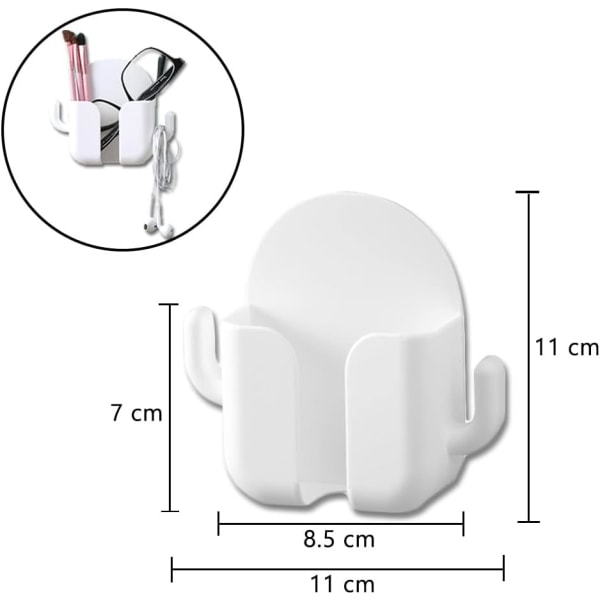4 stk. Veggmontert fjernkontrollholder Hvit vegg fjernkontrollholder Vegg fjernkontrollholder Oppbevaringsboks Fjernkontrollholder Veggmontert mobiltelefonholder