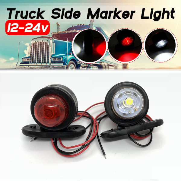 8stk 12-30V LED Sidemarkeringslys tilhengerlys Auto Truck Lorr