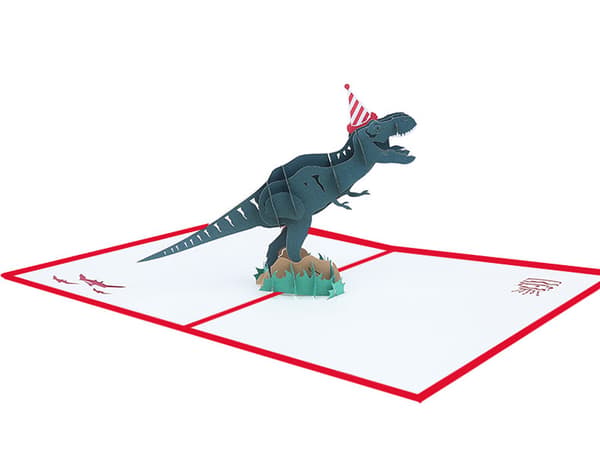 5 julehilsenkort bursdagsdinosaur 3D gratulasjonskort