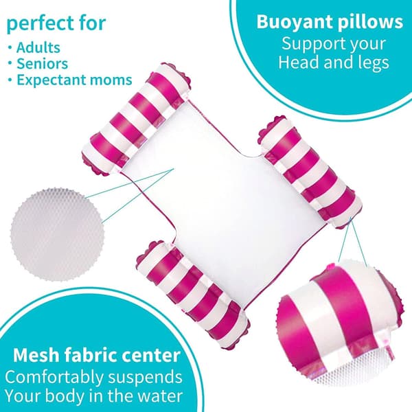 (Rød)Oppustelig swimmingpoolstol, multi swimmingpoolmadras