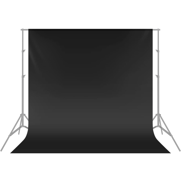 Tausta (musta) 3*3m valokuvastudio Taittuva läpinäkyvä musliini valokuvausta varten