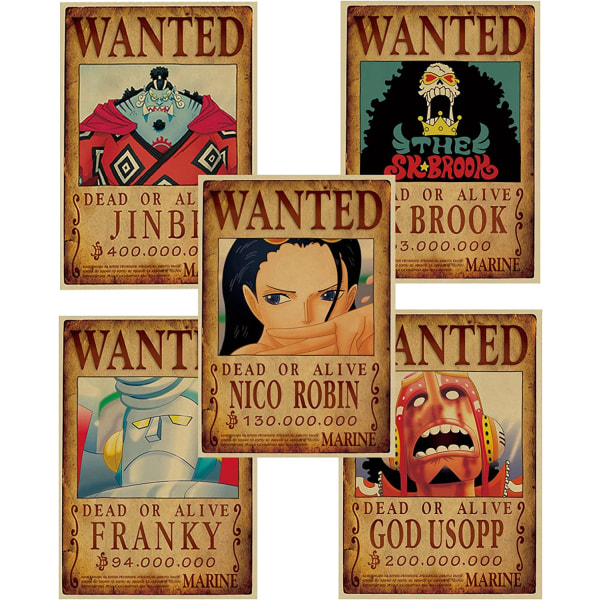 Animeaffisch（2）, One Piece Wanted Posters 51cm×35.5cm Large,Manga