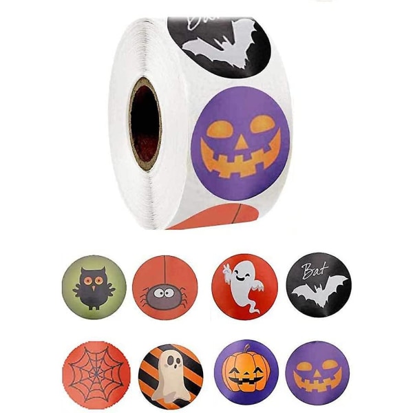 Halloween Sticker, Halloween Sticker Roll, Pumpkin Sticker, Roun