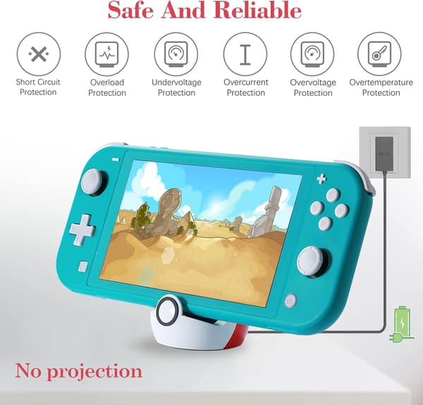 Mini-opladningsstativ til Nintendo Switch/Switch Lite/Switch OLED,