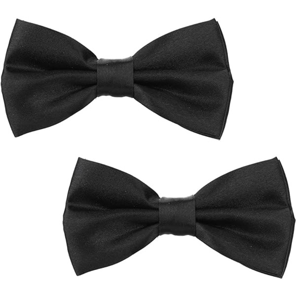 2kpl mustat rusetit Miesten esisäädettävät solmiot juhliin, musta M