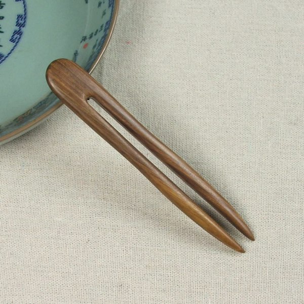 3 st Trä U-formad Hårpinne Retro Hårnål för Kvinnor (15cm)