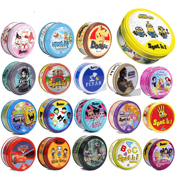 Spot it -peli dobble (Rautaboksi-ABCD)