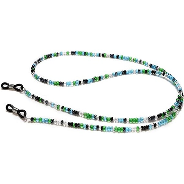 Beaded eyewear chain (green), eyewear chain holder Beaded eyewea