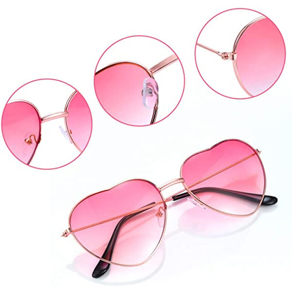 2 par Hippie Specs Briller Hjerteformede Solbriller til Hippie F