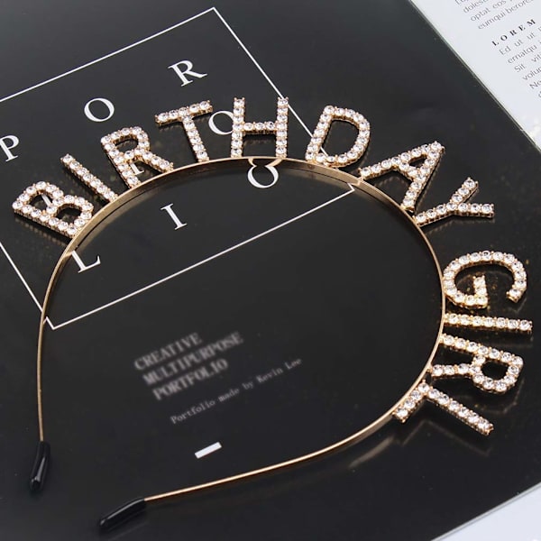 Födelsedagsflickans pannband Födelsedag Tiara för kvinnor Flickor Happy Birt