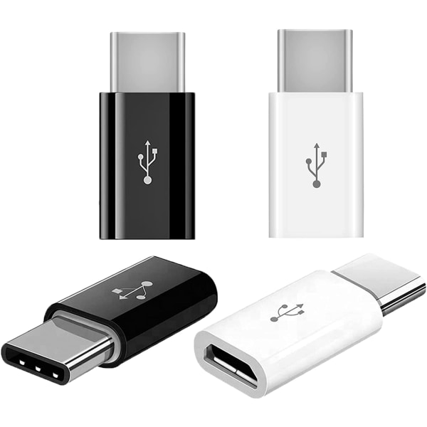 4 stk USB C Adapter, USB C til Micro USB Adapter Type C Hann til