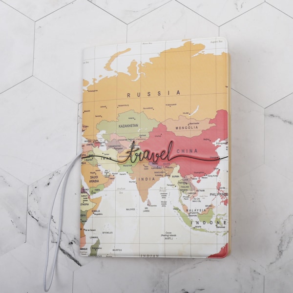 Slim World Map Personalized Travel Passport Cover Protection Ess