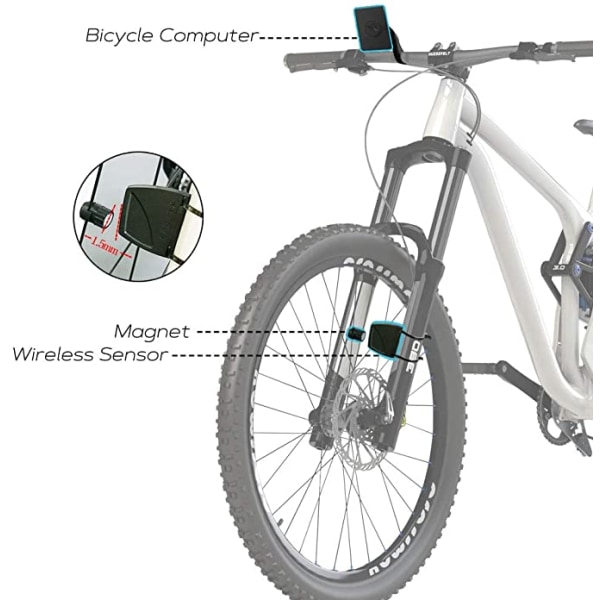 2-delt kablet cykelcomputer, vandtæt cykelcomputer med