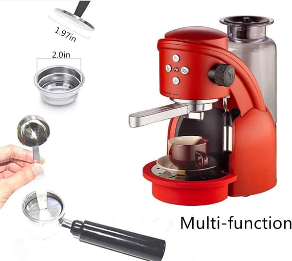 Hopeinen espressolusikka ja tamppaava kahvimittalusikka Sta