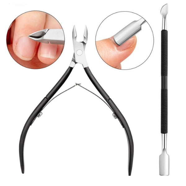 Cuticle trimmer with cuticle pusher cuticle remover cuticle