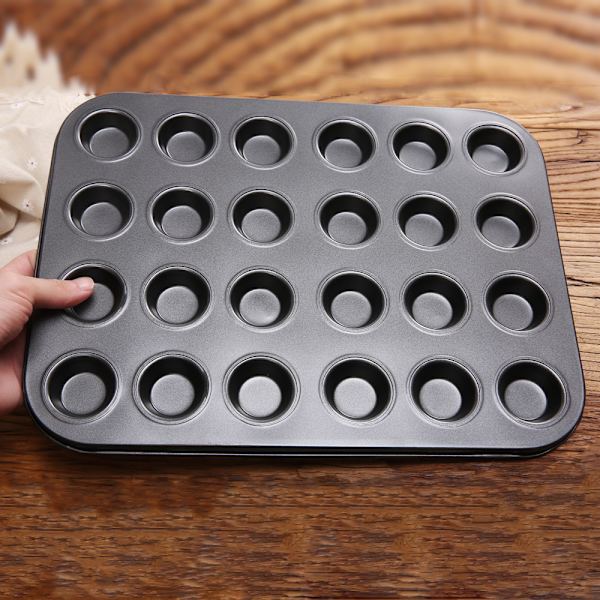 24 set svart 30,5*26,5*1,5 cm non-stick mini kakform
