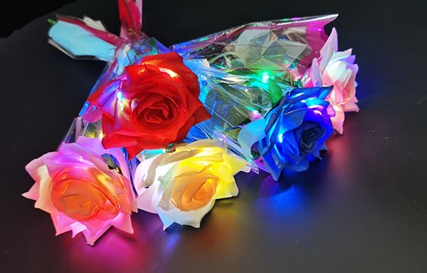 5 imitation lysende roser Qixi Valentinsdag gaver LED ro