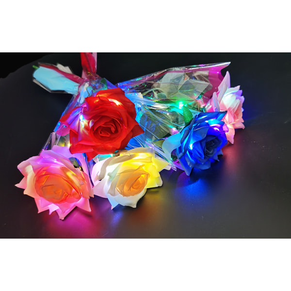 5 jäljitelmä valoisia ruusuja Qixi Ystävänpäivä lahjat LED ro
