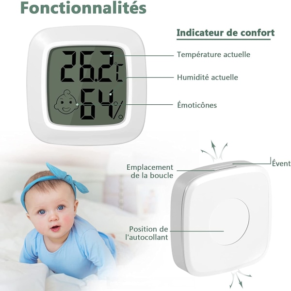 2 st inomhus termometer, liten digital hygrometer med hög noggrannhet