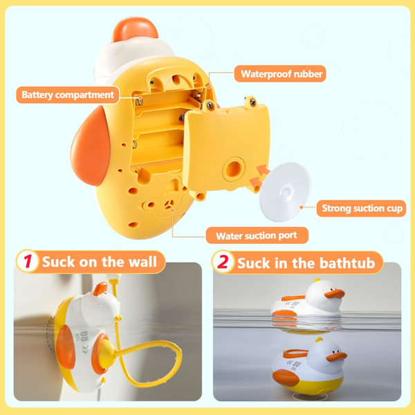 Baby Badelegetøj - Gul And - Sprinkler - Brusehoved - Vandstråle - Badelegetøj - Flydende