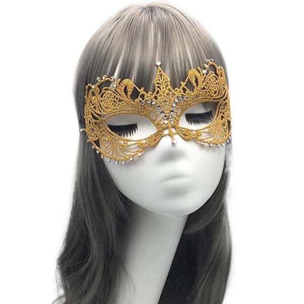Fest Spets Mask Halloween Halv Ansikts Styling och Sexig Kostym Par
